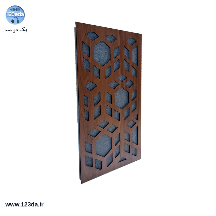 پنل آکوستیک بیس ترپ چهل پنجره رنگ گردویی با روکش MDF - یک دو صدا