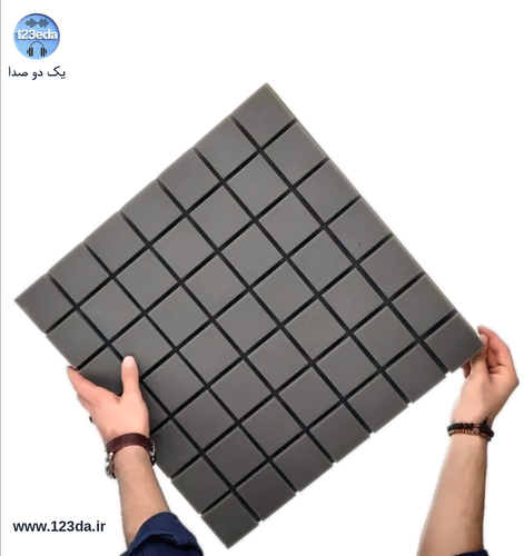 پنل آکوستیک فلکسی فوم ۶۰×۶۰ دانسیته ۳۰ طوسی- یک دو صدا