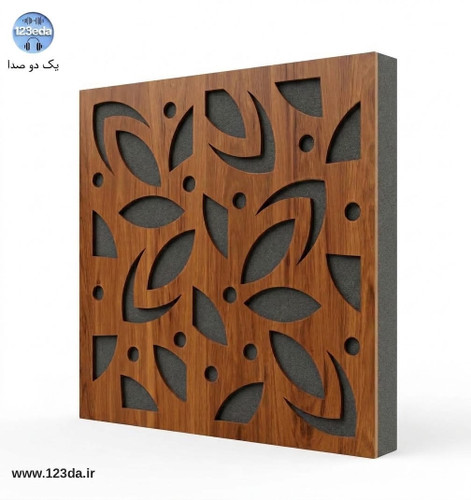 پنل آکوستیک جاذب صدا طرح گلبرگی با روکش چوب طبیعی ابعاد ۵۰×۵۰ - یک دو صدا