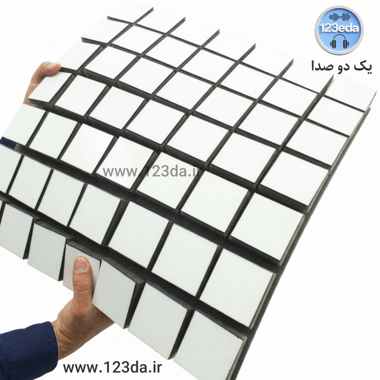 نمای نزدیک روکش ام دی اف پنل آکوستیک فلکسی وود رنگ سفید - یک دو صدا